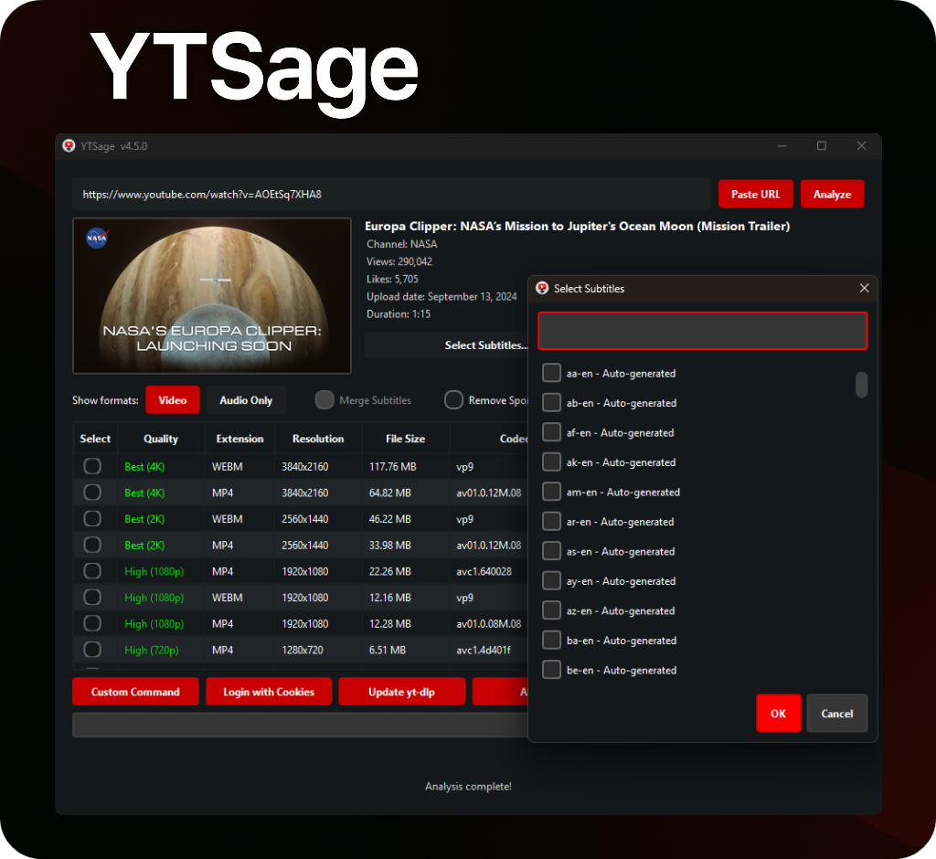 Subtitle Options merged with Remove Sponsor Segments